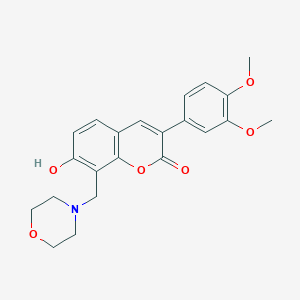 molecular formula C22H23NO6 B2768164 3-(3,4-Dimethoxyphenyl)-7-hydroxy-8-(morpholin-4-ylmethyl)chromen-2-one CAS No. 869340-67-0