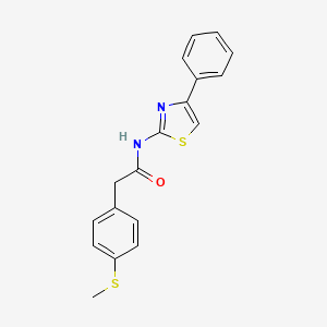 molecular formula C18H16N2OS2 B2768165 2-(4-(methylthio)phenyl)-N-(4-phenylthiazol-2-yl)acetamide CAS No. 919849-85-7