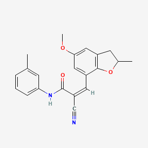 molecular formula C21H20N2O3 B2768166 (Z)-2-cyano-3-(5-methoxy-2-methyl-2,3-dihydro-1-benzofuran-7-yl)-N-(3-methylphenyl)prop-2-enamide CAS No. 1252564-37-6