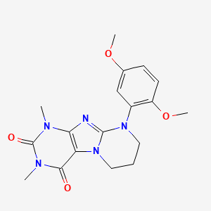 molecular formula C18H21N5O4 B2768168 9-(2,5-dimethoxyphenyl)-1,3-dimethyl-7,8-dihydro-6H-purino[7,8-a]pyrimidine-2,4-dione CAS No. 887695-34-3