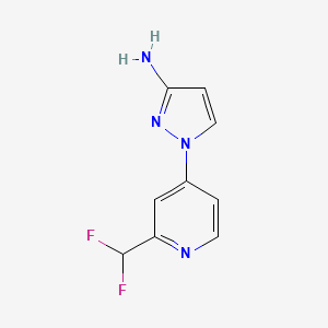 molecular formula C9H8F2N4 B2768170 Nc1ccn(n1)-c1ccnc(c1)C(F)F CAS No. 2229850-63-7