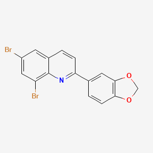2-(1,3-Benzodioxol-5-yl)-6,8-dibromoquinoline