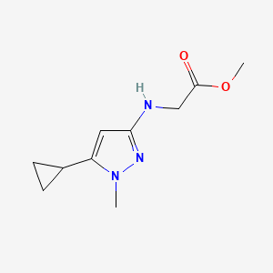 molecular formula C10H15N3O2 B2768181 Methyl 2-[(5-cyclopropyl-1-methylpyrazol-3-yl)amino]acetate CAS No. 2247207-39-0