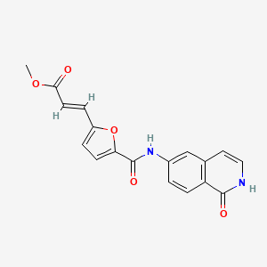 molecular formula C18H14N2O5 B2768204 Methyl (E)-3-[5-[(1-oxo-2H-isoquinolin-6-yl)carbamoyl]furan-2-yl]prop-2-enoate CAS No. 2416245-91-3