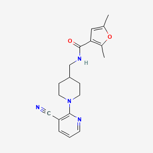 molecular formula C19H22N4O2 B2768209 N-((1-(3-cyanopyridin-2-yl)piperidin-4-yl)methyl)-2,5-dimethylfuran-3-carboxamide CAS No. 1797285-08-5