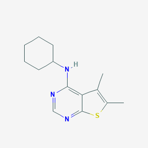 molecular formula C14H19N3S B276821 N-cyclohexyl-N-(5,6-dimethylthieno[2,3-d]pyrimidin-4-yl)amine 