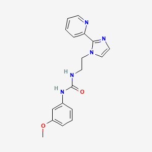 molecular formula C18H19N5O2 B2768215 1-(3-甲氧基苯基)-3-(2-(2-(吡啶-2-基)-1H-咪唑-1-基)乙基)脲 CAS No. 2034506-26-6
