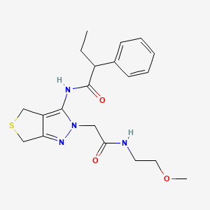 molecular formula C20H26N4O3S B2768220 N-(2-(2-((2-甲氧基乙基)氨基)-2-氧代乙基)-4,6-二氢-2H-噻吩[3,4-c]嘧啶-3-基)-2-苯基丁酰胺 CAS No. 1105205-16-0