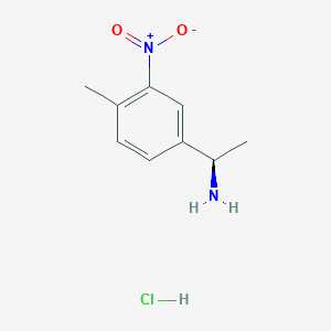 molecular formula C9H13ClN2O2 B2768221 (1R)-1-(4-甲基-3-硝基苯基)乙胺；盐酸盐 CAS No. 2469804-95-1
