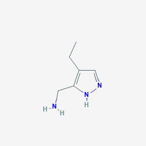 molecular formula C6H11N3 B2768224 (4-乙基-1H-吡唑-5-基)甲胺 CAS No. 2159798-63-5