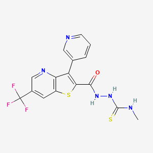 N-methyl-2-{[3-(3-pyridinyl)-6-(trifluoromethyl)thieno[3,2-b]pyridin-2-yl]carbonyl}-1-hydrazinecarbothioamide