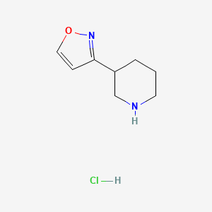 molecular formula C8H13ClN2O B2768234 3-(1,2-Oxazol-3-yl)piperidine hydrochloride CAS No. 2138550-57-7