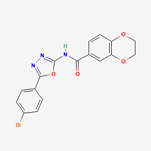 N-[5-(4-bromophenyl)-1,3,4-oxadiazol-2-yl]-2,3-dihydro-1,4-benzodioxine-6-carboxamide