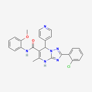 molecular formula C25H21ClN6O2 B2768242 2-(2-chlorophenyl)-N-(2-methoxyphenyl)-5-methyl-7-(pyridin-4-yl)-4,7-dihydro-[1,2,4]triazolo[1,5-a]pyrimidine-6-carboxamide CAS No. 540505-30-4