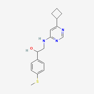 molecular formula C17H21N3OS B2768254 2-[(6-Cyclobutylpyrimidin-4-yl)amino]-1-(4-methylsulfanylphenyl)ethanol CAS No. 2380083-85-0