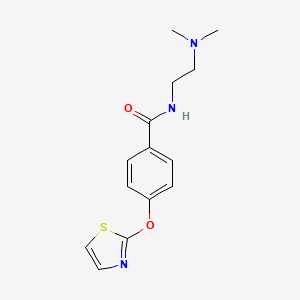 molecular formula C14H17N3O2S B2768262 N-(2-(二甲基氨基)乙基)-4-(1,3-噻唑-2-基氧基)苯甲酰胺 CAS No. 1903152-92-0