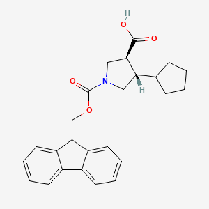 (3S,4S)-4-Cyclopentyl-1-(9H-fluoren-9-ylmethoxycarbonyl)pyrrolidine-3-carboxylic acid