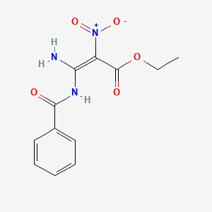 molecular formula C12H13N3O5 B2768270 ethyl (2E)-3-amino-2-nitro-3-(phenylcarbonylamino)prop-2-enoate CAS No. 400751-91-9