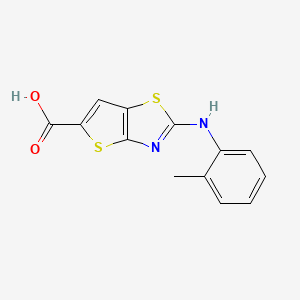 molecular formula C13H10N2O2S2 B2768276 2-[(2-甲基苯基)氨基]噻吩[2,3-d][1,3]噻唑-5-羧酸 CAS No. 924218-09-7