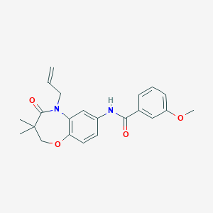 molecular formula C22H24N2O4 B2768287 N-(5-allyl-3,3-dimethyl-4-oxo-2,3,4,5-tetrahydrobenzo[b][1,4]oxazepin-7-yl)-3-methoxybenzamide CAS No. 921863-75-4