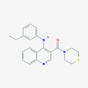 (4-((3-Ethylphenyl)amino)quinolin-3-yl)(thiomorpholino)methanone