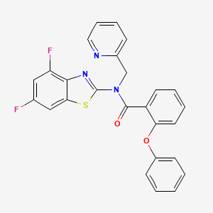 molecular formula C26H17F2N3O2S B2768295 N-(4,6-difluorobenzo[d]thiazol-2-yl)-2-phenoxy-N-(pyridin-2-ylmethyl)benzamide CAS No. 923070-06-8