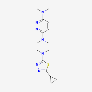 molecular formula C15H21N7S B2768302 6-[4-(5-Cyclopropyl-1,3,4-thiadiazol-2-yl)piperazin-1-yl]-N,N-dimethylpyridazin-3-amine CAS No. 2415464-74-1
