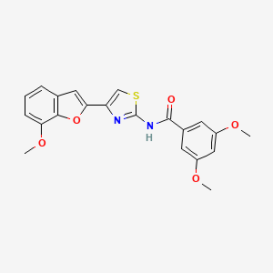 molecular formula C21H18N2O5S B2768304 3,5-二甲氧基-N-(4-(7-甲氧基苯并呋喃-2-基)噻唑-2-基)苯甲酰胺 CAS No. 921869-38-7