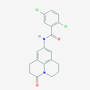 molecular formula C19H16Cl2N2O2 B2768309 2,5-dichloro-N-(3-oxo-1,2,3,5,6,7-hexahydropyrido[3,2,1-ij]quinolin-9-yl)benzamide CAS No. 903300-25-4
