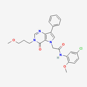 molecular formula C25H25ClN4O4 B2768314 N-(5-chloro-2-methoxyphenyl)-2-[3-(3-methoxypropyl)-4-oxo-7-phenyl-3,4-dihydro-5H-pyrrolo[3,2-d]pyrimidin-5-yl]acetamide CAS No. 1251612-98-2