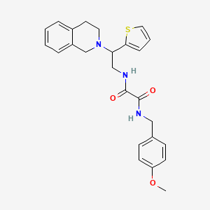 molecular formula C25H27N3O3S B2768325 N1-(2-(3,4-二氢异喹啉-2(1H)-基)-2-(噻吩-2-基)乙基)-N2-(4-甲氧基苄基)草酰胺 CAS No. 898452-68-1