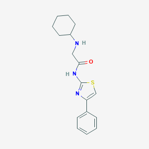 molecular formula C17H21N3OS B276834 2-(cyclohexylamino)-N-(4-phenyl-1,3-thiazol-2-yl)acetamide 