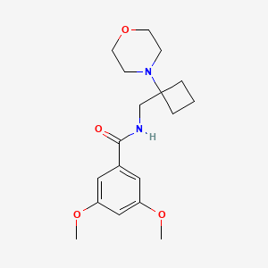 3,5-Dimethoxy-N-[(1-morpholin-4-ylcyclobutyl)methyl]benzamide