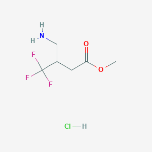 molecular formula C6H11ClF3NO2 B2768364 Methyl 4-amino-3-(trifluoromethyl)butanoate hydrochloride CAS No. 2174002-42-5