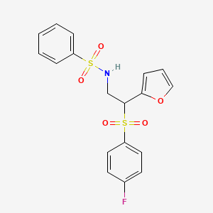 N-[2-[(4-fluorophenyl)sulfonyl]-2-(2-furyl)ethyl]benzenesulfonamide