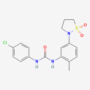 molecular formula C17H18ClN3O3S B2768367 1-(4-Chlorophenyl)-3-(5-(1,1-dioxidoisothiazolidin-2-yl)-2-methylphenyl)urea CAS No. 1203249-69-7