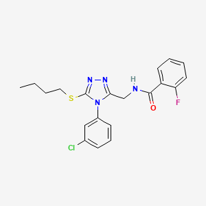 N-[[5-butylsulfanyl-4-(3-chlorophenyl)-1,2,4-triazol-3-yl]methyl]-2-fluorobenzamide