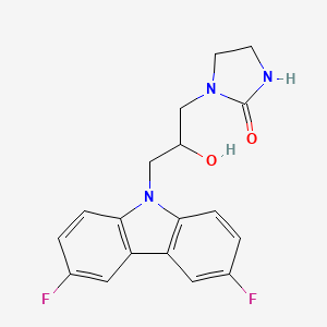 molecular formula C18H17F2N3O2 B2768376 1-[3-(3,6-Difluorocarbazol-9-yl)-2-hydroxypropyl]imidazolidin-2-one CAS No. 1817737-04-4