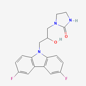 1-[3-(3,6-difluoro-9H-carbazol-9-yl)-2-hydroxypropyl]imidazolidin-2-one