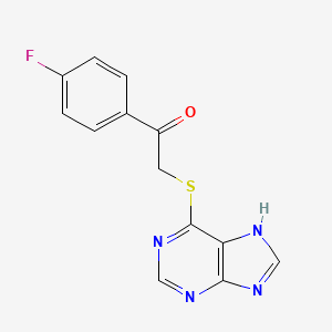 molecular formula C13H9FN4OS B2768384 1-(4-氟苯基)-2-(9H-嘌呤-6-基硫代基)乙酮 CAS No. 919242-26-5