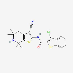 3-chloro-N-(3-cyano-5,5,7,7-tetramethyl-4,5,6,7-tetrahydrothieno[2,3-c]pyridin-2-yl)benzo[b]thiophene-2-carboxamide