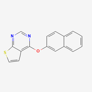 molecular formula C16H10N2OS B2768405 4-(萘-2-基氧基)噻吩[2,3-d]嘧啶 CAS No. 683780-01-0