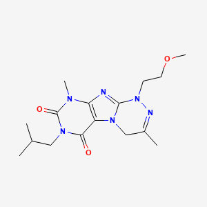 molecular formula C16H24N6O3 B2768408 7-异丁基-1-(2-甲氧基乙基)-3,9-二甲基-7,9-二氢-[1,2,4]三唑[3,4-f]嘧啶-6,8(1H,4H)-二酮 CAS No. 923374-43-0