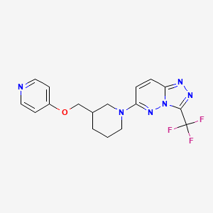 molecular formula C17H17F3N6O B2768414 6-[3-(Pyridin-4-yloxymethyl)piperidin-1-yl]-3-(trifluoromethyl)-[1,2,4]triazolo[4,3-b]pyridazine CAS No. 2380097-18-5