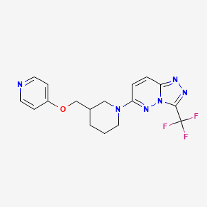 molecular formula C17H17F3N6O B2768414 4-({1-[3-(Trifluoromethyl)-[1,2,4]triazolo[4,3-b]pyridazin-6-yl]piperidin-3-yl}methoxy)pyridine CAS No. 2380097-18-5