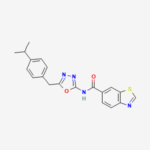 N-(5-(4-isopropylbenzyl)-1,3,4-oxadiazol-2-yl)benzo[d]thiazole-6-carboxamide