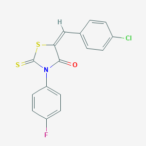 molecular formula C16H9ClFNOS2 B276843 5-(4-Chlorobenzylidene)-3-(4-fluorophenyl)-2-thioxo-1,3-thiazolidin-4-one 