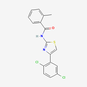 molecular formula C17H12Cl2N2OS B2768437 N-[4-(2,5-二氯苯基)-1,3-噻唑-2-基]-2-甲基苯甲酰胺 CAS No. 476210-88-5