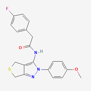 2-(4-fluorophenyl)-N-(2-(4-methoxyphenyl)-4,6-dihydro-2H-thieno[3,4-c]pyrazol-3-yl)acetamide