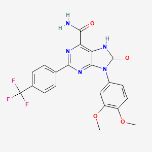9-(3,4-dimethoxyphenyl)-8-oxo-2-(4-(trifluoromethyl)phenyl)-8,9-dihydro-7H-purine-6-carboxamide